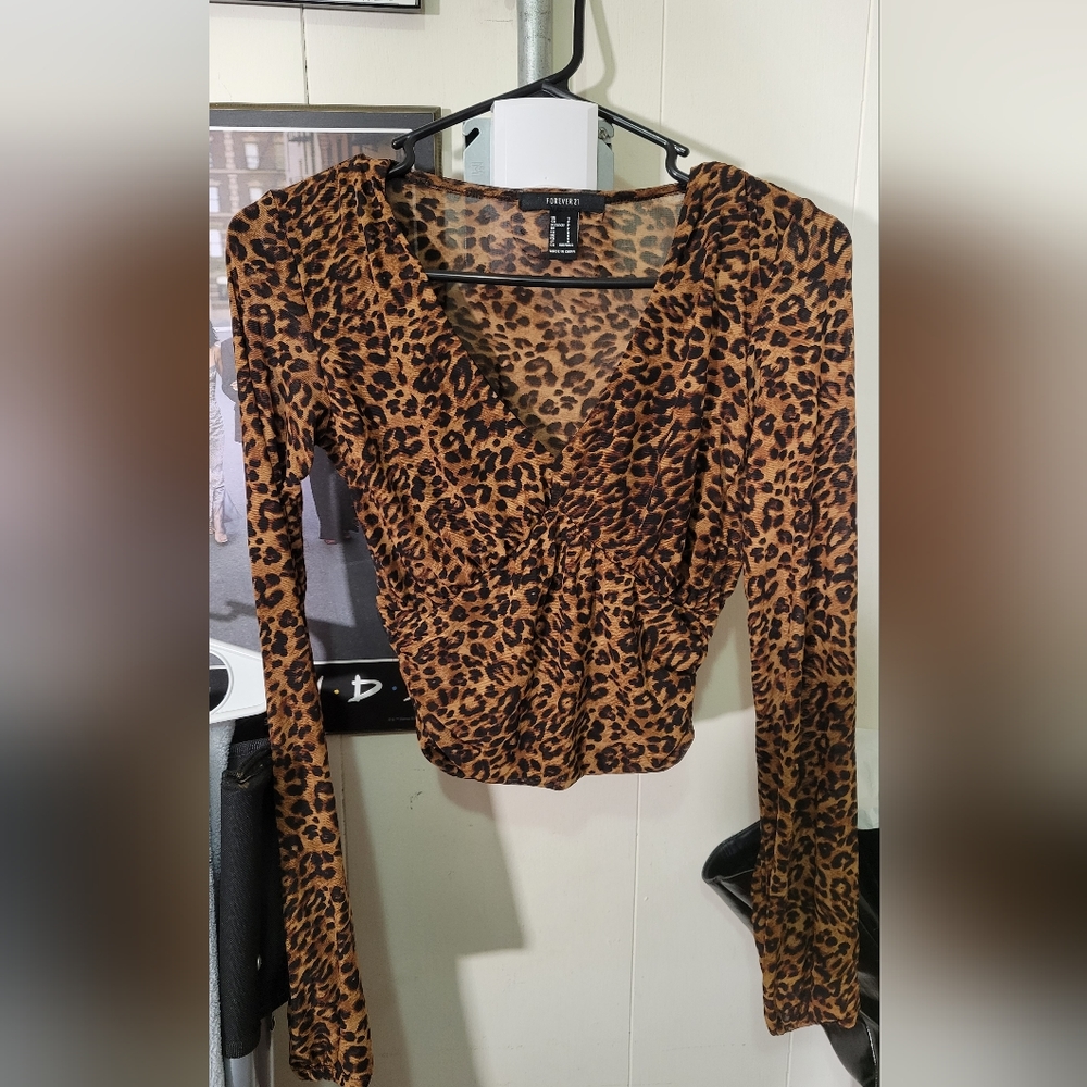 sheer leapord top